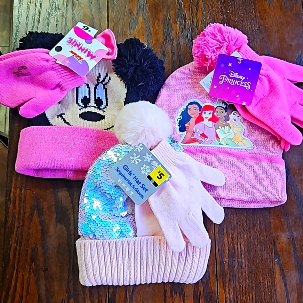 3 hat and glove set